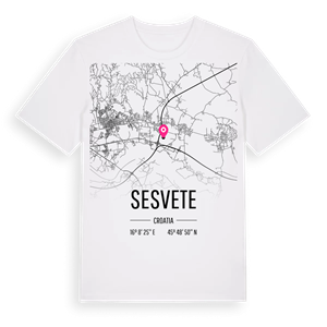Sesvete karta t-shirt – ekologisk bomull t-shirt från Pinshirt