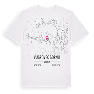Vugrovec Gornji karta t-shirt – ekologisk bomull t-shirt från Pinshirt
