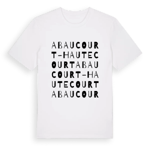 Abaucourt-Hautecourt ordlek t-shirt – ekologisk bomull t-shirt från Pinshirt