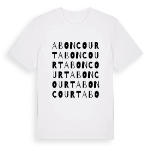 Aboncourt ordlek t-shirt – ekologisk bomull t-shirt från Pinshirt