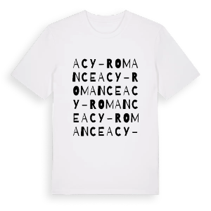 Acy-Romance ordlek t-shirt – ekologisk bomull t-shirt från Pinshirt