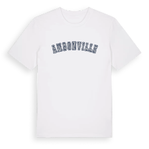 Ambonville college t-shirt – ekologisk bomull t-shirt från Pinshirt