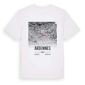 Ardennes karta t-shirt – ekologisk bomull t-shirt från Pinshirt