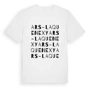 Ars-Laquenexy ordlek t-shirt – ekologisk bomull t-shirt från Pinshirt