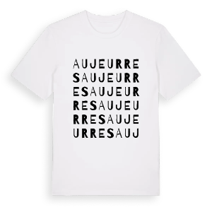 Aujeurres ordlek t-shirt – ekologisk bomull t-shirt från Pinshirt