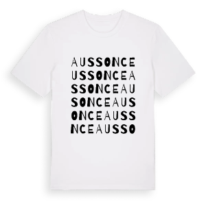 Aussonce ordlek t-shirt – ekologisk bomull t-shirt från Pinshirt
