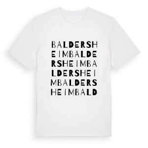 Baldersheim ordlek t-shirt – ekologisk bomull t-shirt från Pinshirt