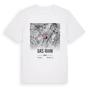 Bas-Rhin karta t-shirt – ekologisk bomull t-shirt från Pinshirt