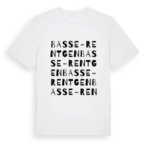 Basse-Rentgen ordlek t-shirt – ekologisk bomull t-shirt från Pinshirt