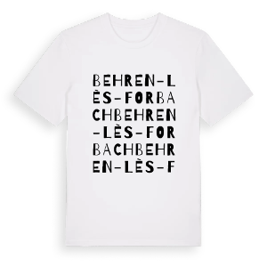 Behren-lès-Forbach ordlek t-shirt – ekologisk bomull t-shirt från Pinshirt