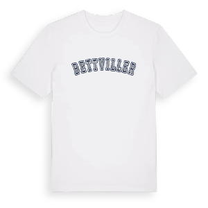 Bettviller college t-shirt – ekologisk bomull t-shirt från Pinshirt