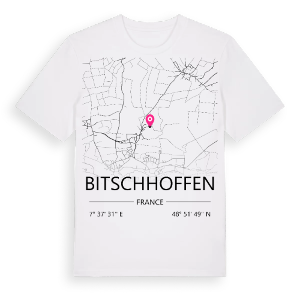 Bitschhoffen karta t-shirt – ekologisk bomull t-shirt från Pinshirt