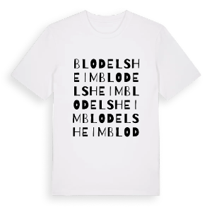 Blodelsheim ordlek t-shirt – ekologisk bomull t-shirt från Pinshirt