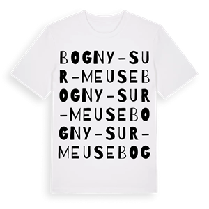 Bogny-sur-Meuse ordlek t-shirt – ekologisk bomull t-shirt från Pinshirt