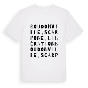 Boudonville, Scarpone, Libération ordlek t-shirt – ekologisk bomull t-shirt från Pinshirt