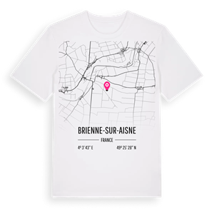 Brienne-sur-Aisne karta t-shirt – ekologisk bomull t-shirt från Pinshirt