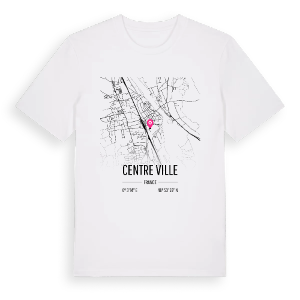 Centre ville karta t-shirt – ekologisk bomull t-shirt från Pinshirt