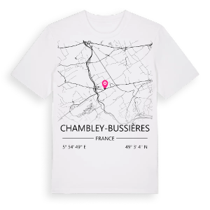 Chambley-Bussières karta t-shirt – ekologisk bomull t-shirt från Pinshirt