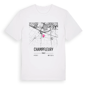 Champfleury karta t-shirt – ekologisk bomull t-shirt från Pinshirt