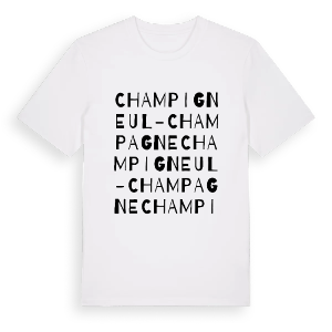 Champigneul-Champagne ordlek t-shirt – ekologisk bomull t-shirt från Pinshirt