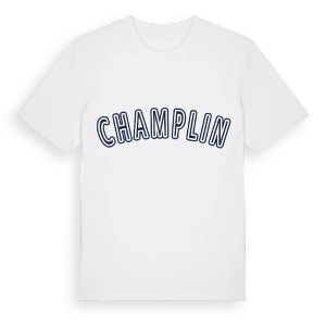 Champlin college t-shirt – ekologisk bomull t-shirt från Pinshirt