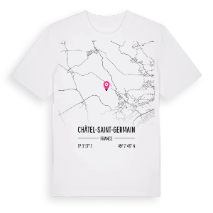 Châtel-Saint-Germain karta t-shirt – ekologisk bomull t-shirt från Pinshirt