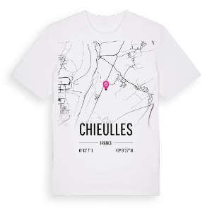 Chieulles karta t-shirt – ekologisk bomull t-shirt från Pinshirt