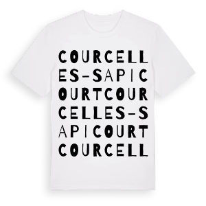 Courcelles-Sapicourt ordlek t-shirt – ekologisk bomull t-shirt från Pinshirt
