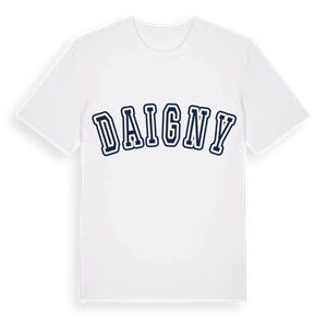 Daigny college t-shirt – ekologisk bomull t-shirt från Pinshirt