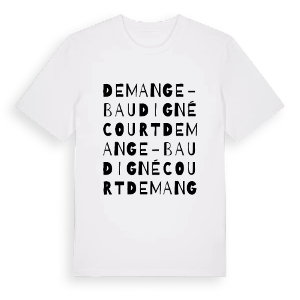 Demange-Baudignécourt ordlek t-shirt – ekologisk bomull t-shirt från Pinshirt