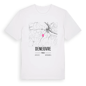 Deneuvre karta t-shirt – ekologisk bomull t-shirt från Pinshirt