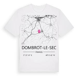 Dombrot-le-Sec karta t-shirt – ekologisk bomull t-shirt från Pinshirt