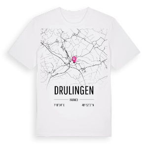 Drulingen karta t-shirt – ekologisk bomull t-shirt från Pinshirt