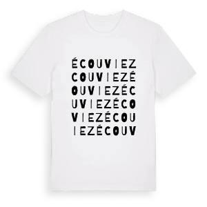 Écouviez ordlek t-shirt – ekologisk bomull t-shirt från Pinshirt