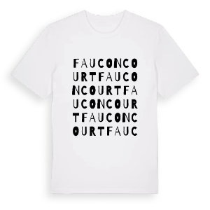 Fauconcourt ordlek t-shirt – ekologisk bomull t-shirt från Pinshirt