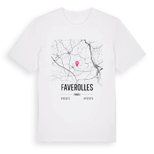 Faverolles karta t-shirt – ekologisk bomull t-shirt från Pinshirt