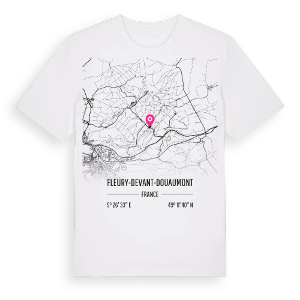 Fleury-devant-Douaumont karta t-shirt – ekologisk bomull t-shirt från Pinshirt