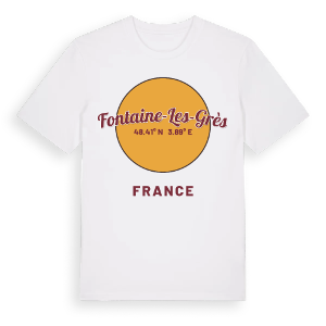 Fontaine-les-Grès cirkel t-shirt – ekologisk bomull t-shirt från Pinshirt