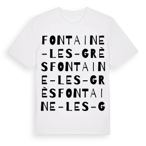 Fontaine-les-Grès ordlek t-shirt – ekologisk bomull t-shirt från Pinshirt