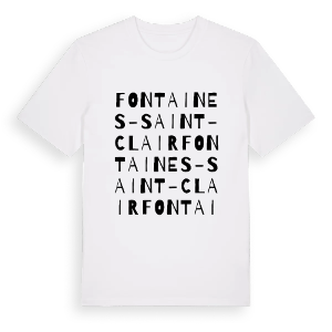 Fontaines-Saint-Clair ordlek t-shirt – ekologisk bomull t-shirt från Pinshirt