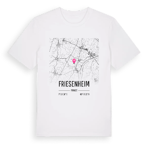 Friesenheim karta t-shirt – ekologisk bomull t-shirt från Pinshirt