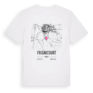 Frignicourt karta t-shirt – ekologisk bomull t-shirt från Pinshirt