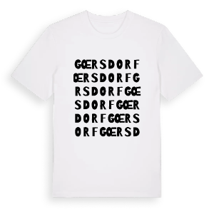 Gœrsdorf ordlek t-shirt – ekologisk bomull t-shirt från Pinshirt