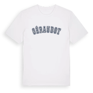 Géraudot college t-shirt – ekologisk bomull t-shirt från Pinshirt