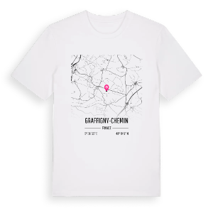 Graffigny-Chemin karta t-shirt – ekologisk bomull t-shirt från Pinshirt