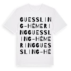 Guessling-Hémering ordlek t-shirt – ekologisk bomull t-shirt från Pinshirt