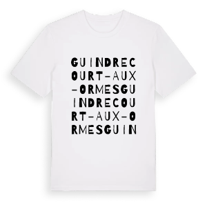 Guindrecourt-aux-Ormes ordlek t-shirt – ekologisk bomull t-shirt från Pinshirt