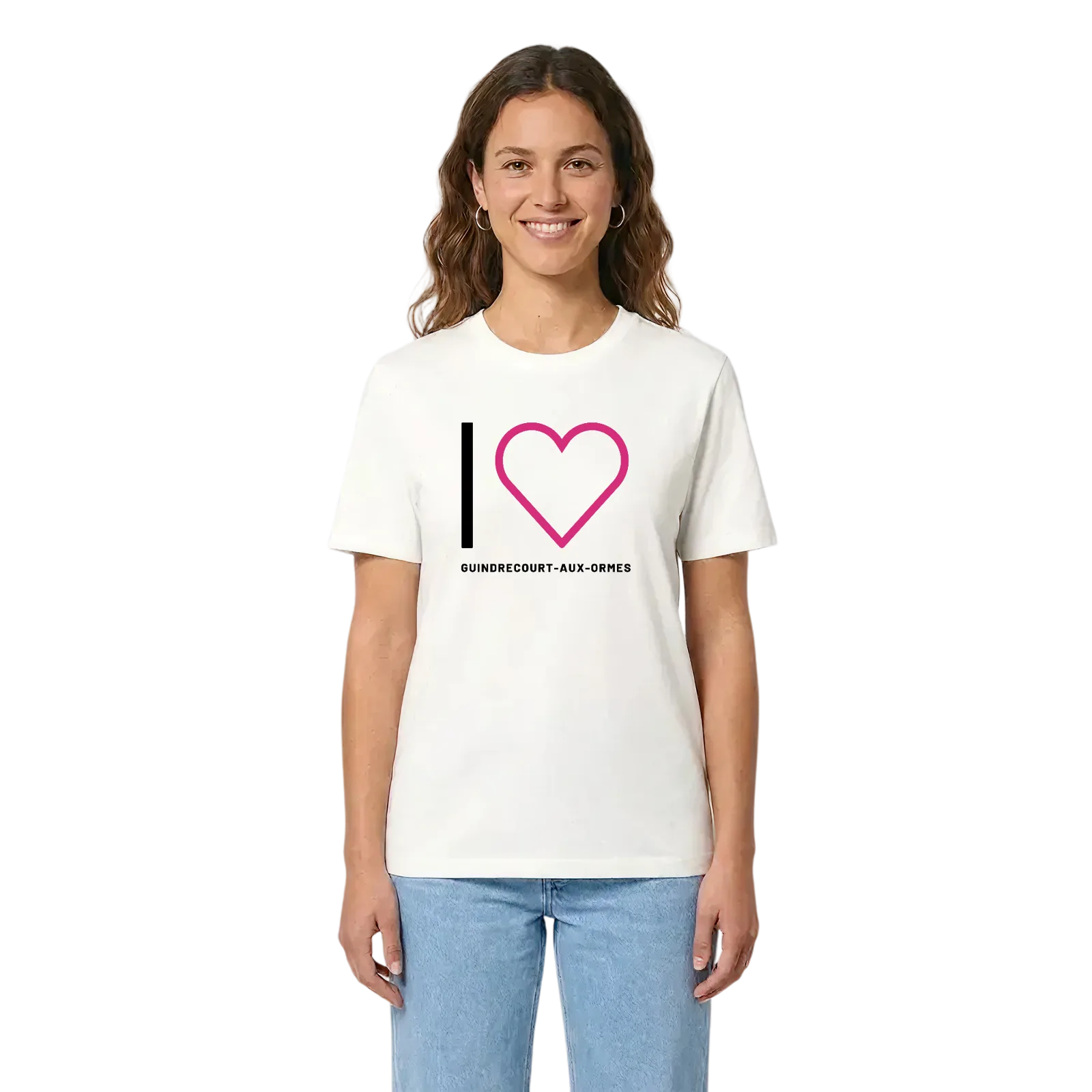 Jag älskar Guindrecourt-aux-Ormes t-shirt stort tryck – White, i miljö