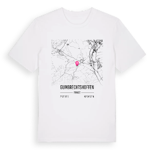Gumbrechtshoffen karta t-shirt – ekologisk bomull t-shirt från Pinshirt