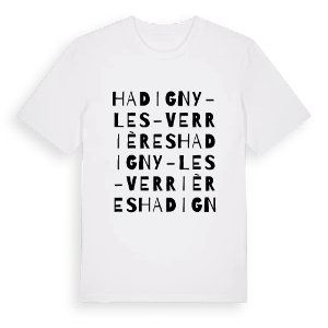 Hadigny-les-Verrières ordlek t-shirt – ekologisk bomull t-shirt från Pinshirt